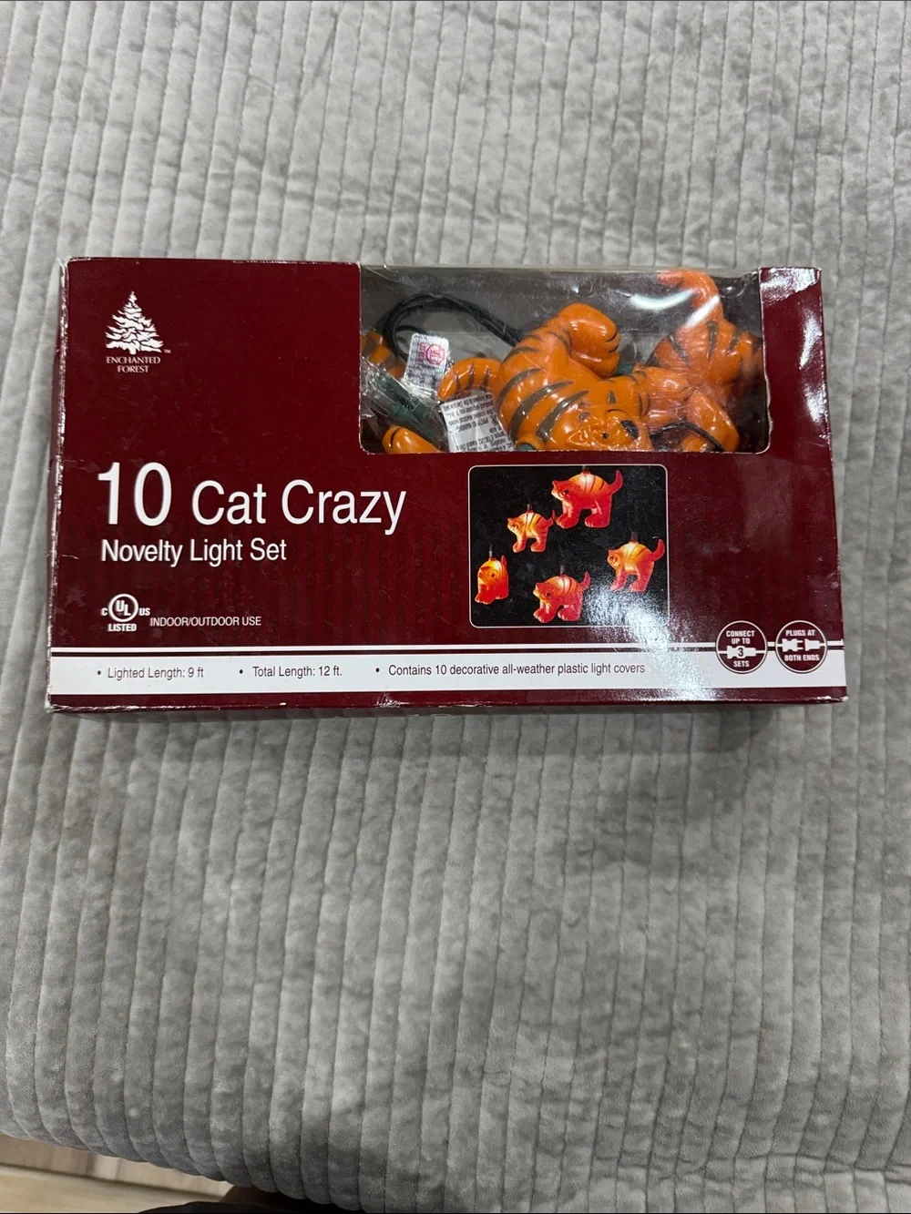 Novelty Light Set - Orange Cat Crazy String Lights